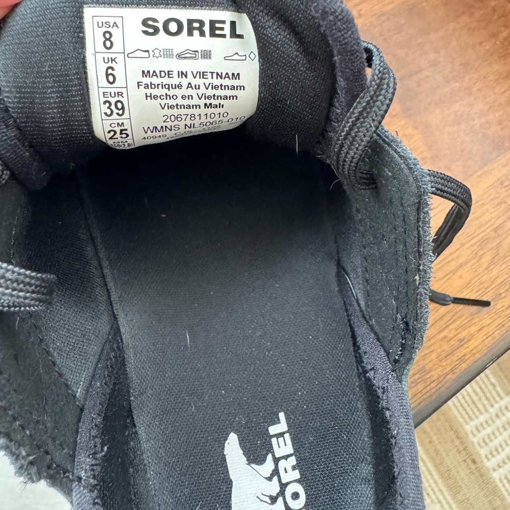 Sorel Black Athletic Shoes with White Soles - Picture 5 of 5